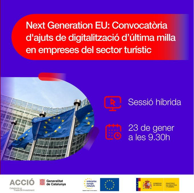 Next Generation EU: Convocatòria d'ajuts de digitalització d’última milla en empreses del sector turístic