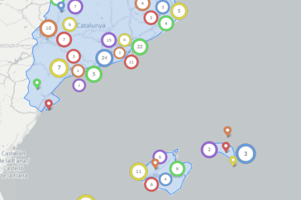 Mapa dels projectes NextGenerationEU a Catalunya i a les Illes Balears